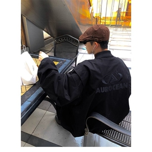 W10687-P63 网图现货 白色棒球服外套美式复古cleanfit宽松夹克图片