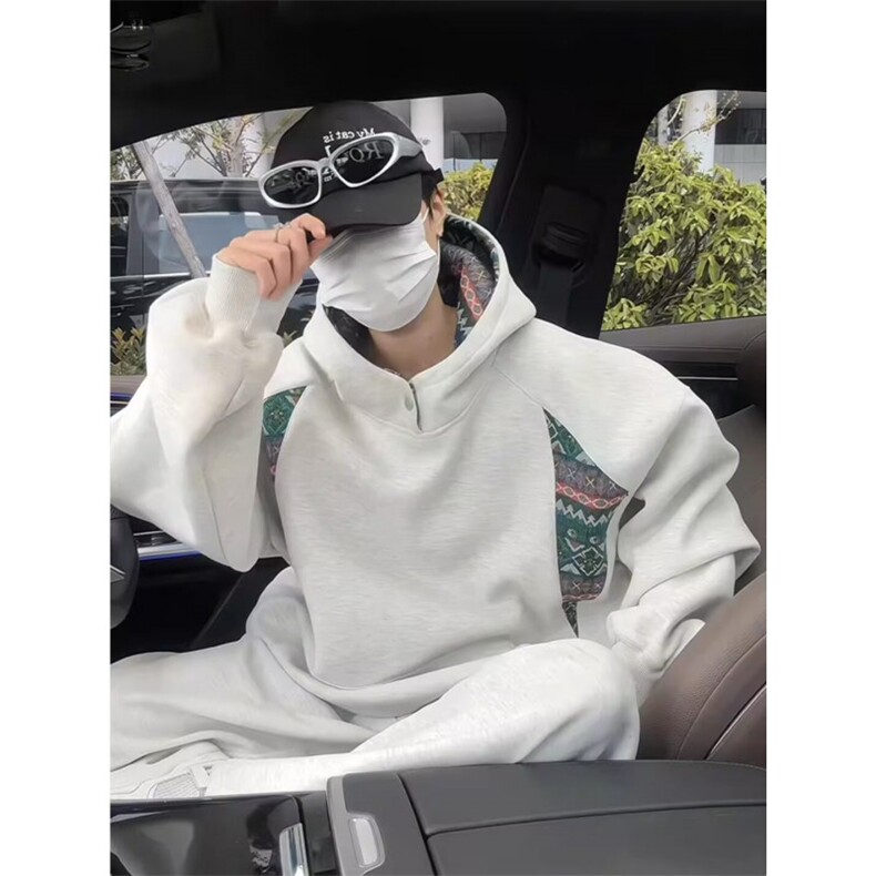 JY404-P38 卫衣男连帽春秋季ins港风宽松潮牌图片