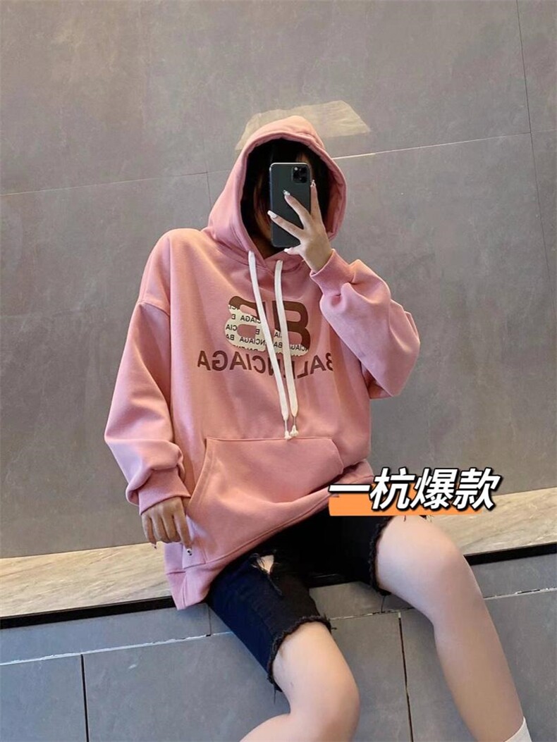 欧版银狐绒卫衣百搭款，女装卫衣/绒衫，一杭