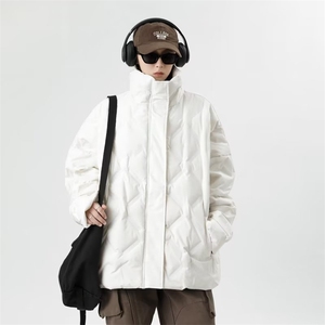 菱格服外套韩休闲加厚立领棉衣面包服 J851 P100图片