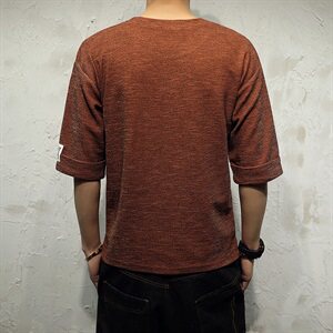 A003-T713-P30 韩版修身男士T恤贴标T恤 日系模特图片