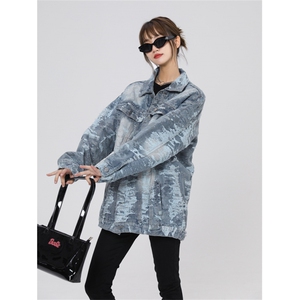 美式复古设计感情侣工装夹克牛仔衣外套221-1-JK2311-P95控138图片
