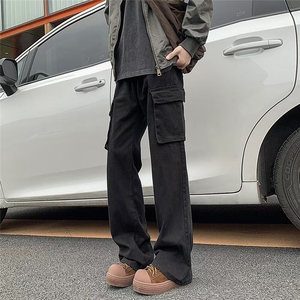 vibe风微喇工装裤美式复古高街直筒裤春秋款日系休闲裤 KC289图片