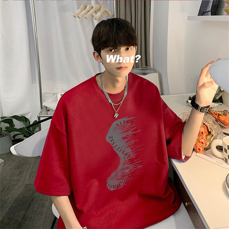 可设48小时发货支持抖音得物来样二开230克重磅美式短袖t恤MT340,男装T恤,电商A486-1