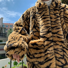 2021新款秋冬男士虎纹皮草加厚宽松棉服潮流外套mj233-p150，男装棉衣，电商B288