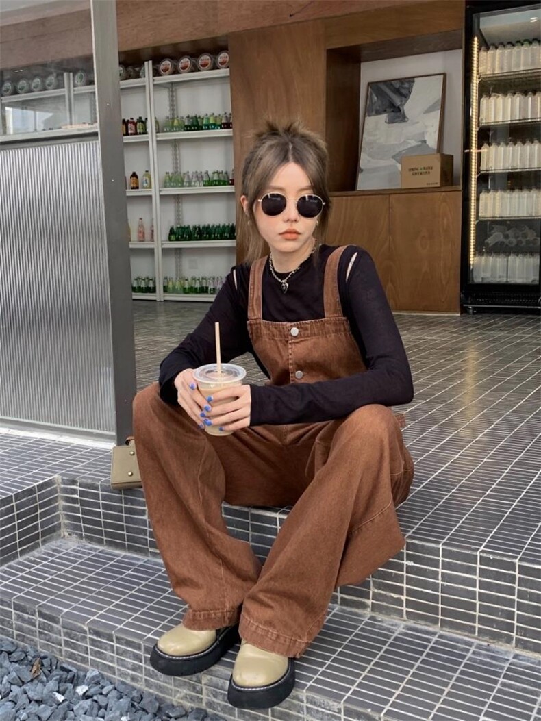 彩色牛仔背带裤，其它，肆尔