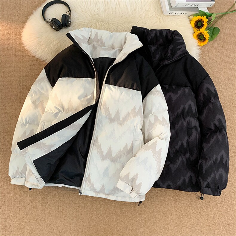 毛毯风秋冬2024新款立领加厚印花棉衣外套A436-5902-P98控价138,男装棉衣,电商A436