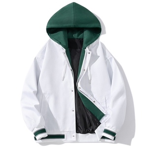 2023春夏款假两件外套男潮牌ins连帽上衣宽松夹克棒球服A5188-P70图片