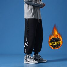 2021新款加绒蓝墙黑色休闲宽松运动裤A061-K1860-P55控价68，男装休闲裤，电商A061