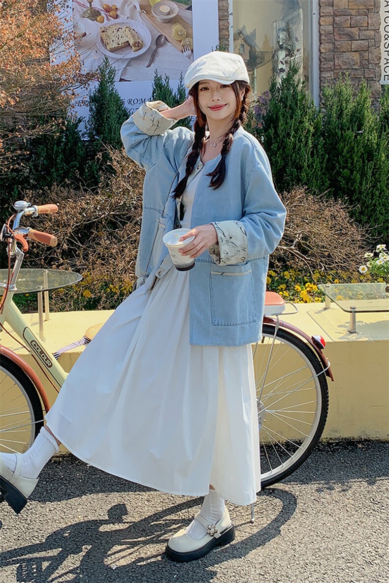 【】两面穿新中式风宽松显瘦牛仔外套2C2851013P165K248,女装短外套,2C285