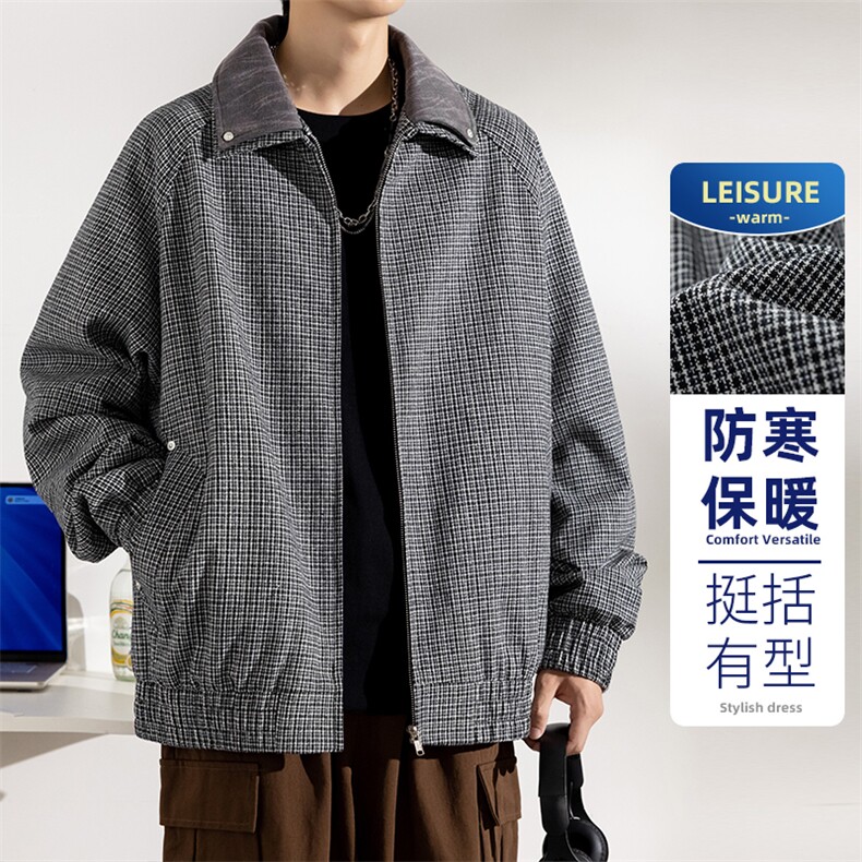 大码休闲翻领夹克外套 8567-P80控169大码元图片