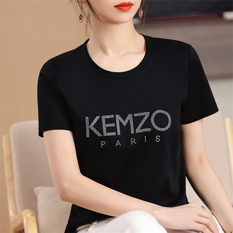 潮牌T恤女纯棉KEN/春夏大字母经典款男款t恤抖音情侣装短袖宽松ZO，女装T恤，元素羊绒