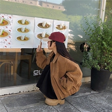 秋季新款复古小众宽松休闲口袋长袖麂皮绒棒球服夹克外套JKK776，男装夹克，星座516A