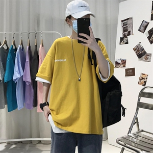 XZ115A-T06 200克纯棉男女字母印花大码S-5XL 10色T恤衫圆领半袖图片