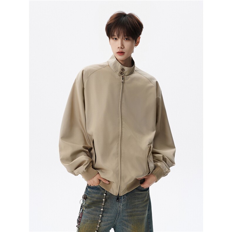 美式复古棒球服外套男春秋季潮牌拉链立领夹克宽松上衣服JK005,男装夹克,电商B312