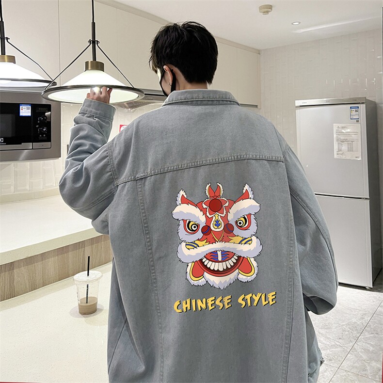 牛仔夹克男大码牛仔外套男茄克 NJ77185-P60加绒款-P75图片