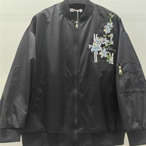 1506/QSS8650/P63美式复古印花防风棒球夹克男女百搭棉服图片