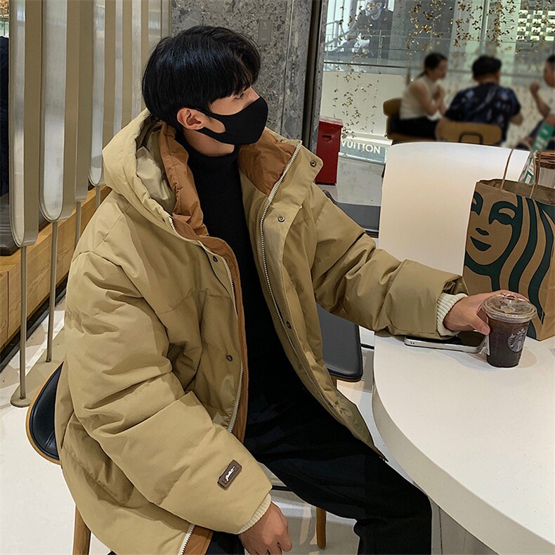 90绒羽绒服DD5233-TP225329情侣高街连帽防风魔术贴标外套,男装羽绒服,电商A102