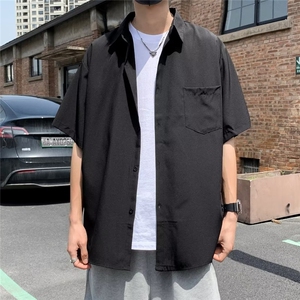 夏季新款衬衫潮流慵懒男方领衬衫C312P30