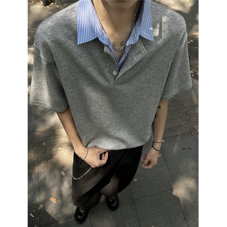 夏季新款衬衫领短袖t恤CS8080特批35控58,男装T恤,电商A072