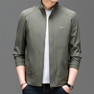春季夹克男装立领中年商务休闲纯色茄克衫上衣服BSNA131-P115图片