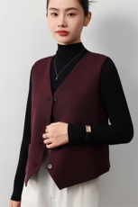 四季通用时尚简约休闲商务通勤高级感复古黑扣马甲，女装马甲，明成直播供货