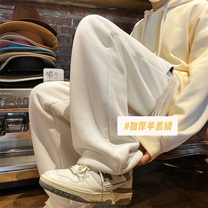 华夫格裤子冬季加绒潮牌休闲阔腿运动长裤B315-K5431J-P55控68图片