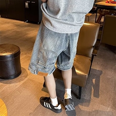 2024美式牛仔裤男款直筒短裤潮QD07P40，男装牛仔裤，星座1116-2