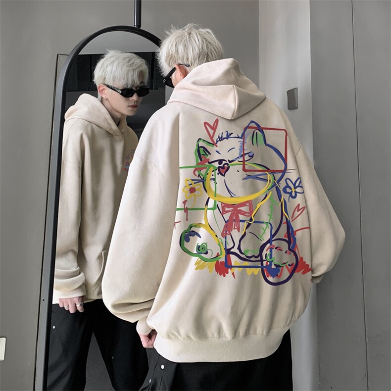 420克麂皮绒潮牌重磅连帽卫衣力推大码男XZ517A-2-JP9901-P55,男装卫衣,星座517A-2