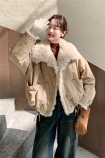 25冬季新款羊羔毛加绒加厚牛仔夹克外套2B138-805P220K330，女装短外套，2B138