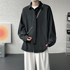 男士春秋免烫新中式男装套头衬衣男士短袖POLO衬衫男款休闲上衣，男装T恤，电商B319