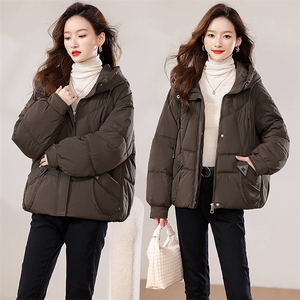 2024冬季新款时尚气质优雅宽松舒适保暖中短款棉衣，女装棉衣/棉服，香香