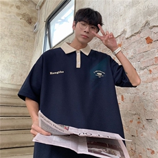 情侣装夏装2026新款港风宽松polo衫翻领夏季男装短袖T恤S187-P48，男装Polo衫，电商A233-1