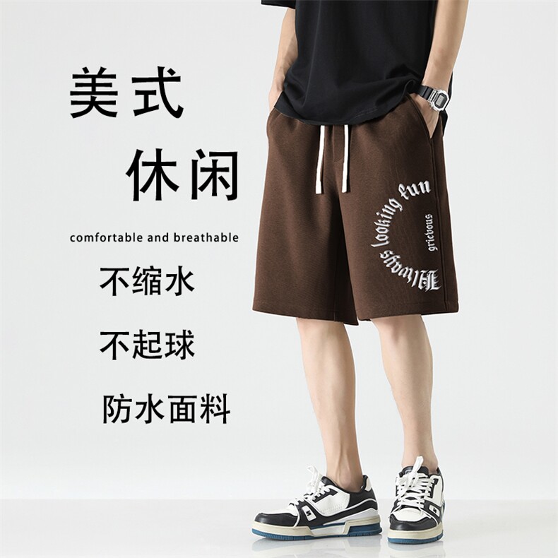 美式百搭舒适垂感运动短裤男潮牌街头宽松五分裤XD1717-特批-29图片