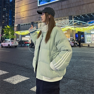 抖音得物可供视频 拼接织带三防加厚羽绒棉衣外套面包棉服 LL2288图片