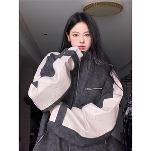 Z701-P75 文艺ins日系流行百搭新款慵懒原板质量皮的PU皮衣气质,男装皮衣,电商B323A