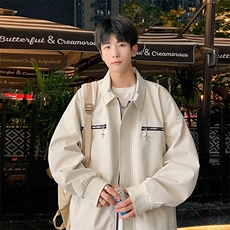 JK752P75港风二开宽松工装夹克百搭落肩简约上衣外套，男装夹克，星座1204-3