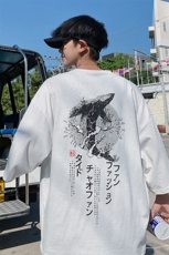 男士in复古原宿风情侣短袖t恤潮流五分半袖上衣打底衫DT，男装T恤，电商A102