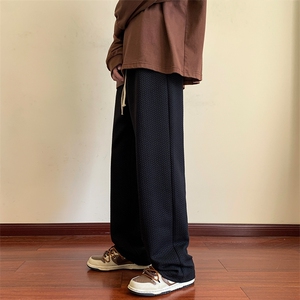 现货2026春季人字纹宽松直筒卫裤运动裤chaoXZ211-1-K2301-P60图片