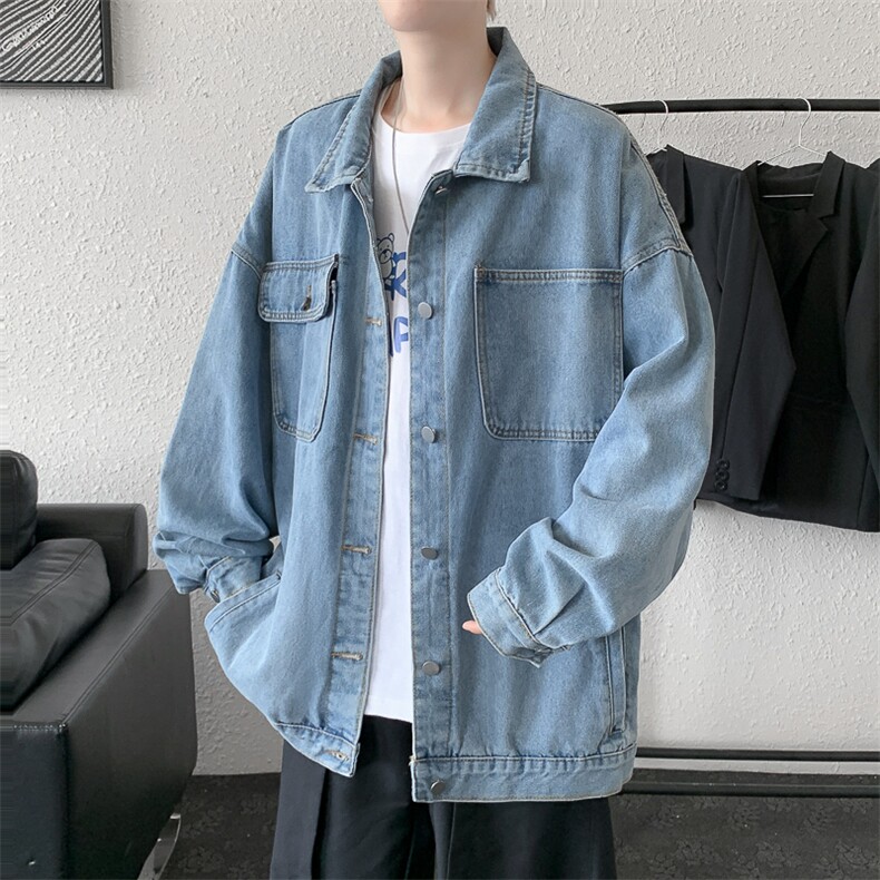 A684-P58潮牌复古牛仔外套男2023秋季韩版潮流宽松休闲工装夹克,男装夹克,星座512-6
