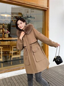 大毛领派克服和派克羽绒服图片