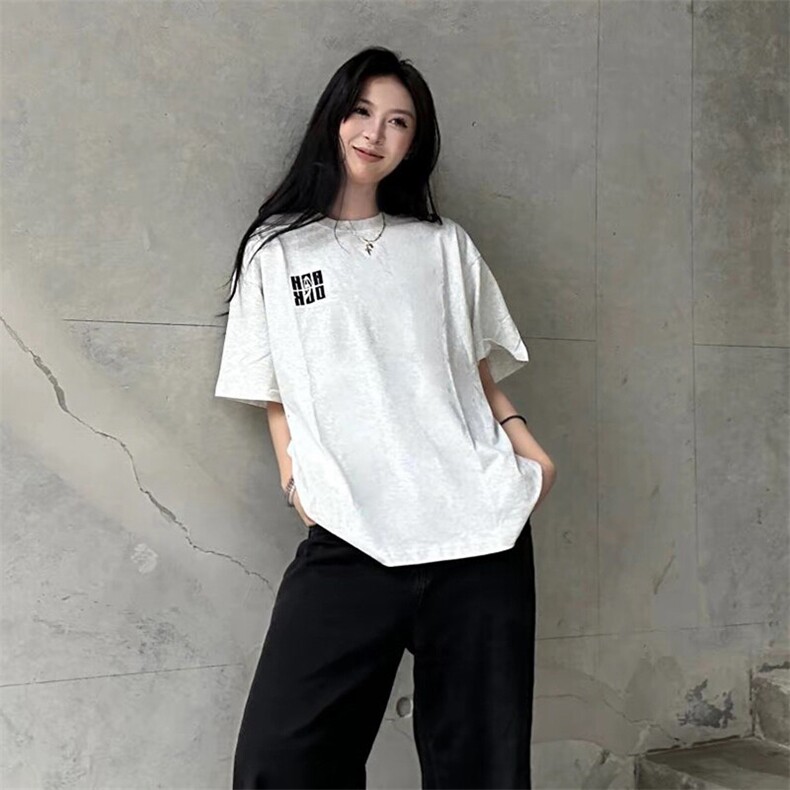 万针全刺绣工艺抖音得物高品质260克重磅纯棉双纱美式高街短袖T恤,男装T恤,电商A486