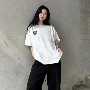 万针全刺绣工艺抖音得物高品质260克重磅纯棉双纱美式高街短袖T恤图片