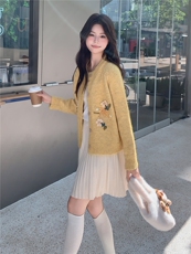 女装穿搭新款洋气春秋季绣花长袖针织开衫上衣休闲毛衣，女装针织衫/毛衣，水衣源