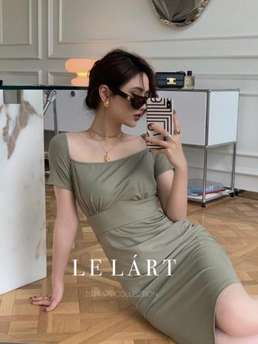 LELáRT LL1538皱褶长款连衣裙图片