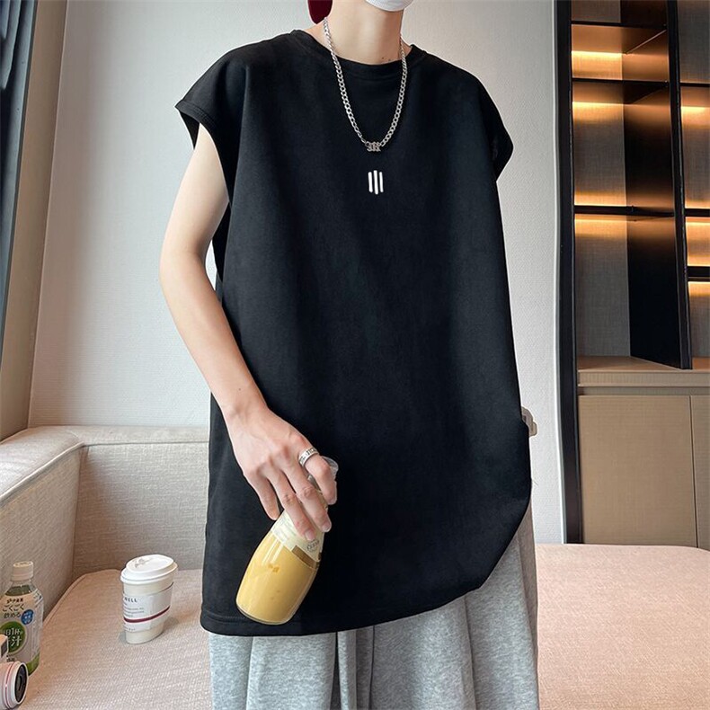 可设48小时发货支持抖音得物来样二开240克重磅美式麂皮绒背心t恤，男装背心/马甲，电商A486-1