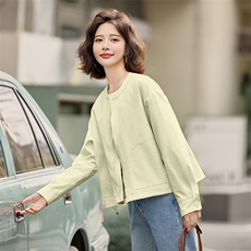小个子开春外套女短款2025新款韩版宽松圆领休闲棒球服春秋夹克潮，女装短外套，悦祺