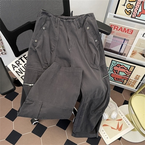 宽松休闲裤男韩版潮流百搭裤子薄款坠感阔腿裤FXK8101 P78图片