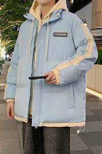 棉衣男冬季新款港风宽松假两件连帽大码棉服MF8587-P88(现货图片