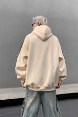 B225-A6490-P65-X89-拼色刺绣连帽卫衣-320g复合牛奶丝现货，男装卫衣，电商B225